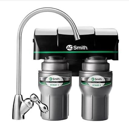 AO Smith Under Sink Water Filter System - Reduces PFAS, Lead, & Chlorine in Drinking Water - Under Counter Claryum Filtration for Kitchen - 2-Stage - AO-US-200 AO Smith Under Sink Water Filter System - Reduces PFAS, Lead, & Chlorine in Drinking Water - Under Counter Claryum Filtration for Kitchen - 2-Stage - AO-US-200