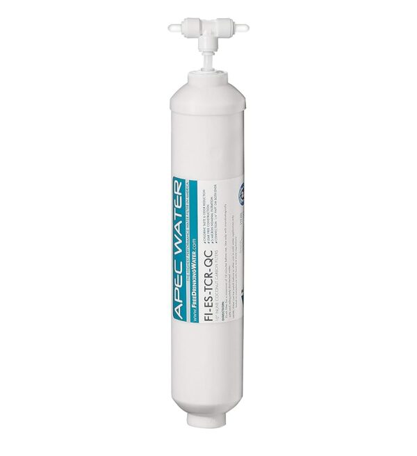 APEC FI-ES-TCR-QC 10" High Capacity Inline Carbon Filter with 1/4" Quick Connect Stage-5 For Undersink Reverse Osmosis Water System APEC FI-ES-TCR-QC 10" High Capacity Inline Carbon Filter with 1/4" Quick Connect Stage-5 For Undersink Reverse Osmosis Water System
