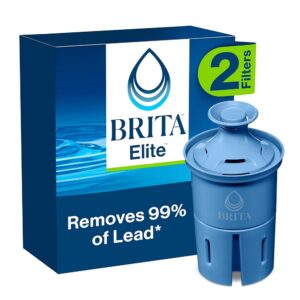 Brita Elite Water Filter Replacements for Pitchers and Dispensers, NSF Certified to Remove 99% of Lead, 2 Count, Blue Brita Elite Water Filter Replacements for Pitchers and Dispensers, NSF Certified to Remove 99% of Lead, 2 Count, Blue