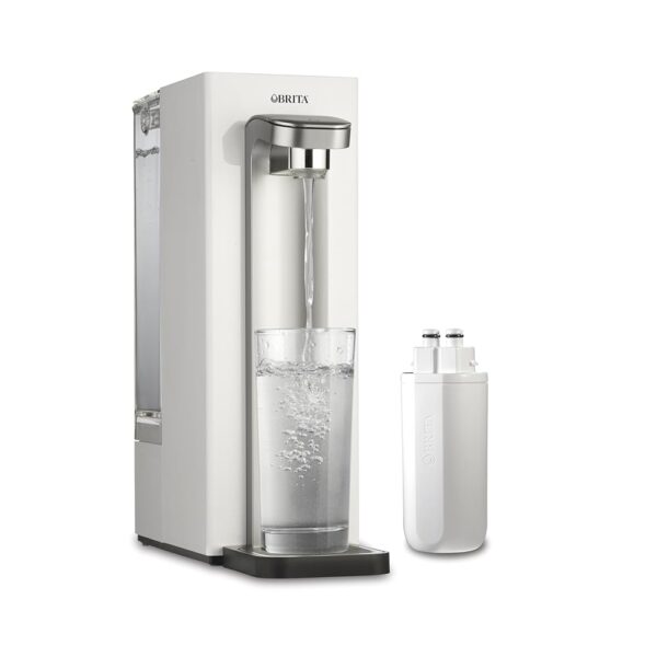 Brita Hub Compact Instant Powerful Countertop Water Filter System, Reduces 70+ Contaminants, 9 Cup Water Reservoir, Includes 6 Month Carbon Block Filter, White, 87344 Brita Hub Compact Instant Powerful Countertop Water Filter System, Reduces 70+ Contaminants, 9 Cup Water Reservoir, Includes 6 Month Carbon Block Filter, White, 87344