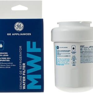 GE MWF Refrigerator Water Filter, Genuine Replacement Filter, Certified to Reduce Lead, Sulfur, and 50+ Other Impurities, Replace Every 6 Months for Best Results, Pack of 1 GE MWF Refrigerator Water Filter, Genuine Replacement Filter, Certified to Reduce Lead, Sulfur, and 50+ Other Impurities, Replace Every 6 Months for Best Results, Pack of 1