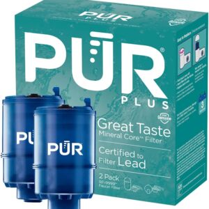 PUR PLUS Faucet Mount Replacement Filter 2-Pack, Genuine PUR Filter, 3-in-1 Powerful, Natural Mineral Filtration, Lead Removal, 6-Month Value, Blue (RF99992) PUR PLUS Faucet Mount Replacement Filter 2-Pack, Genuine PUR Filter, 3-in-1 Powerful, Natural Mineral Filtration, Lead Removal, 6-Month Value, Blue (RF99992)