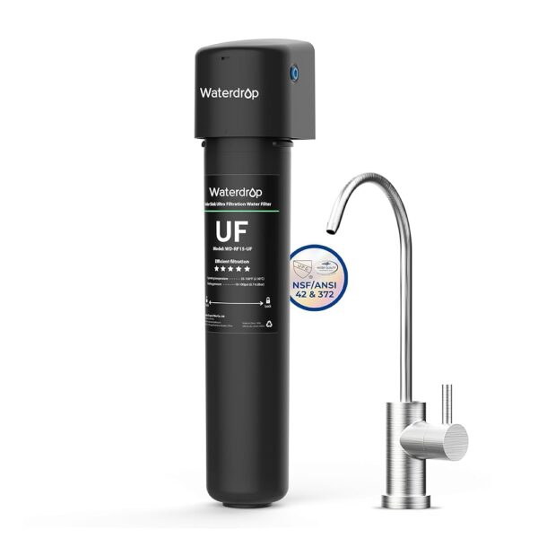 Waterdrop 15UB-UF 0.01 μm Ultra Filtration Under Sink Water Filter System for Baçtёria Reduction, Reduces Lead, Chlorine, Bad Taste & Odor, 16K Gallons, with Dedicated Brushed... Waterdrop 15UB-UF 0.01 μm Ultra Filtration Under Sink Water Filter System for Baçtёria Reduction, Reduces Lead, Chlorine, Bad Taste & Odor, 16K Gallons, with Dedicated Brushed...