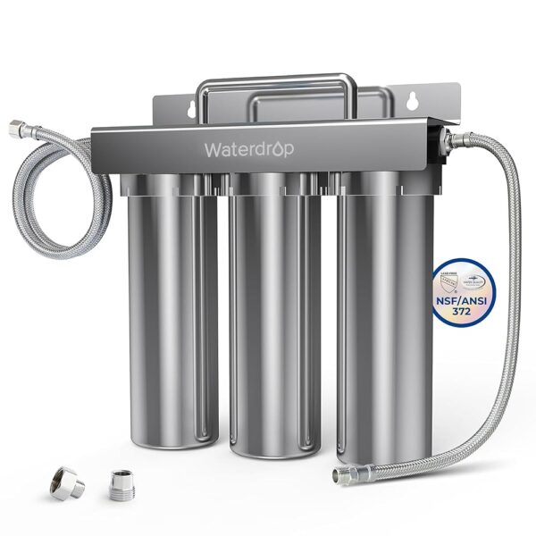 Waterdrop TST-UF 0.01μm Ultra-Filtration Under Sink Water Filter, Stainless Steel Water Filter for Sink, 5X Service Life, 99.99% of Contaminants Larger Than 0.01μm, Direct... Waterdrop TST-UF 0.01μm Ultra-Filtration Under Sink Water Filter, Stainless Steel Water Filter for Sink, 5X Service Life, 99.99% of Contaminants Larger Than 0.01μm, Direct...