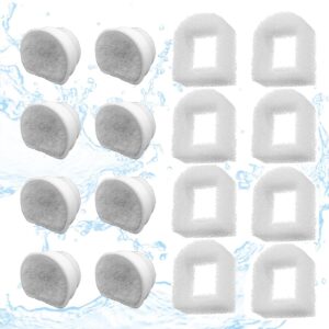 16 Pack Pet Fountain Filter Replacement,8 Carbon Filters and 8 Foam Pre-Filter Replacement Compatible with Multiple Pet Water Dspensers Water Bowl 16 Pack Pet Fountain Filter Replacement,8 Carbon Filters and 8 Foam Pre-Filter Replacement Compatible with Multiple Pet Water Dspensers Water Bowl