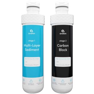 Avalon Genuine AVALONFILTER 2 Stage Replacement Filters Branded Bottleless Water Coolers NSF Certified, 2 Count (Pack of 1), White Avalon Genuine AVALONFILTER 2 Stage Replacement Filters Branded Bottleless Water Coolers NSF Certified, 2 Count (Pack of 1), White