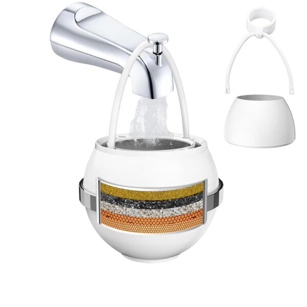 Bath Filter for Tub - Kinder Water Filter for Bathtub, Hard Water Softener to Remove Lead,Chlorine and Fluoride, Improve Skin, Hair and Nails Condition,White Bath Filter for Tub - Kinder Water Filter for Bathtub, Hard Water Softener to Remove Lead,Chlorine and Fluoride, Improve Skin, Hair and Nails Condition,White