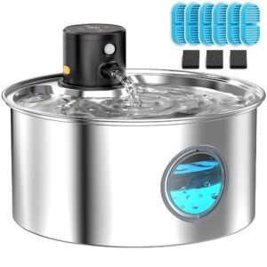Cat Water Fountain Battery Powered: Cordless Cat Fountain Wireless - Rechargeable Pet Water Fountain Stainless Steel - 108oz/3.2L Automatic Kitty Water Fountain with Motion... Cat Water Fountain Battery Powered: Cordless Cat Fountain Wireless - Rechargeable Pet Water Fountain Stainless Steel - 108oz/3.2L Automatic Kitty Water Fountain with Motion...