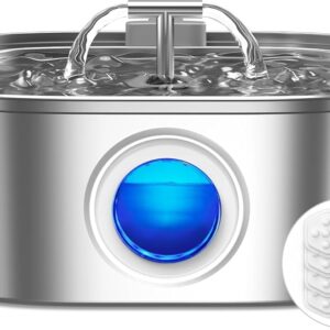 Cat Water Fountain Stainless Steel: 108oz/3.2L Cat Fountain for Drinking with Filter - Pet Water Fountains for Cats Inside - Automatic Cat Feeding & Watering Supplies - Water... Cat Water Fountain Stainless Steel: 108oz/3.2L Cat Fountain for Drinking with Filter - Pet Water Fountains for Cats Inside - Automatic Cat Feeding & Watering Supplies - Water...