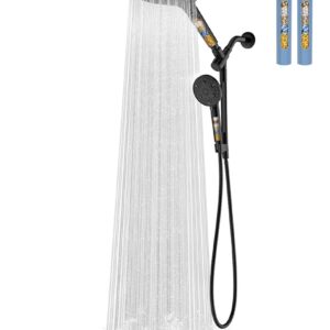 Dual Filtered Rain Shower Head Combo, High Pressure Handheld Shower Head with Adjustable Bar - Rainfall Shower Head And Showerhead with Filter for Hard Water - Removes Chlorine Dual Filtered Rain Shower Head Combo, High Pressure Handheld Shower Head with Adjustable Bar - Rainfall Shower Head And Showerhead with Filter for Hard Water - Removes Chlorine
