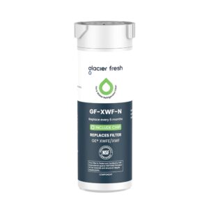GLACIER FRESH Water Filter Compatible with XWFE (Built-in CHIP), Replacement for GE XWFE, XWF Refrigerator Water Filter NSF/ANSI 42 Certification Pack of 1 GLACIER FRESH Water Filter Compatible with XWFE (Built-in CHIP), Replacement for GE XWFE, XWF Refrigerator Water Filter NSF/ANSI 42 Certification Pack of 1