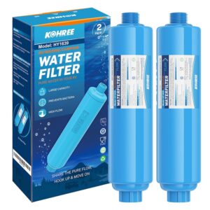 Kohree RV Water Filter, NSF Certified, Inline Water Filter Reduces Chlorine, Bad Taste, Odor, RV Accessories Ideal for Campers, Marine, Garden Hose, Boats, Trailer Motorhome, 2... Kohree RV Water Filter, NSF Certified, Inline Water Filter Reduces Chlorine, Bad Taste, Odor, RV Accessories Ideal for Campers, Marine, Garden Hose, Boats, Trailer Motorhome, 2...