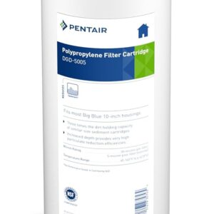 Pentair Pentek DGD-5005 Big Blue Water Filter, 10-Inch Whole House Sediment Filter Cartridge Replacement, Dual-Gradient Density Spun Polypropylene, 10" x 4.5", 5 Micron, Pack of 1 Pentair Pentek DGD-5005 Big Blue Water Filter, 10-Inch Whole House Sediment Filter Cartridge Replacement, Dual-Gradient Density Spun Polypropylene, 10" x 4.5", 5 Micron, Pack of 1