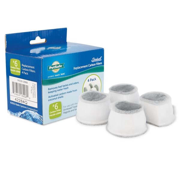 PetSafe Drinkwell Replacement Carbon Filters, Dog and Cat Ceramic Water Fountain Filters, 4-Pack PetSafe Drinkwell Replacement Carbon Filters, Dog and Cat Ceramic Water Fountain Filters, 4-Pack