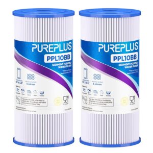 PUREPLUS 10" x 4.5" Whole House Pleated Sediment Filter for Well Water, Replacement Cartridge for GE FXHSC, Culligan R50-BBSA, Pentek R50-BB, DuPont WFHDC3001, American Plumber... PUREPLUS 10" x 4.5" Whole House Pleated Sediment Filter for Well Water, Replacement Cartridge for GE FXHSC, Culligan R50-BBSA, Pentek R50-BB, DuPont WFHDC3001, American Plumber...