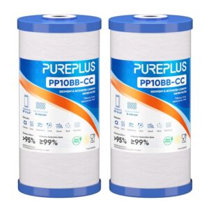 PUREPLUS 5 Micron 10" x 4.5" Whole House Sediment and Carbon Water Filter Replacement Cartridge for GE FXHTC, GXWH40L, GXWH35F, GNWH38S, Culligan RFC-BBSA, WRC25HD, PP10BB-CC,... PUREPLUS 5 Micron 10" x 4.5" Whole House Sediment and Carbon Water Filter Replacement Cartridge for GE FXHTC, GXWH40L, GXWH35F, GNWH38S, Culligan RFC-BBSA, WRC25HD, PP10BB-CC,...