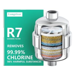 R7 Shower Filter High Put Shower Water Filter for Hard Water 99.99% Remove Chlorine, Heavy Metals, Shower Water Softener, Improve your skin and hair, Bathroom Fixture Hardware... R7 Shower Filter High Put Shower Water Filter for Hard Water 99.99% Remove Chlorine, Heavy Metals, Shower Water Softener, Improve your skin and hair, Bathroom Fixture Hardware...