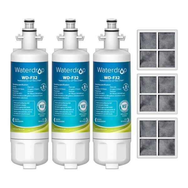 Waterdrop ADQ36006101 Replacement for LG® LT700P® Refrigerator Water Filter, Kenmore® 9690, 469690, ADQ36006102, LFXS30766S, RFC1200A, FML-3 and LT120F® Fresh Air Filter, 3 Combo Waterdrop ADQ36006101 Replacement for LG® LT700P® Refrigerator Water Filter, Kenmore® 9690, 469690, ADQ36006102, LFXS30766S, RFC1200A, FML-3 and LT120F® Fresh Air Filter, 3 Combo