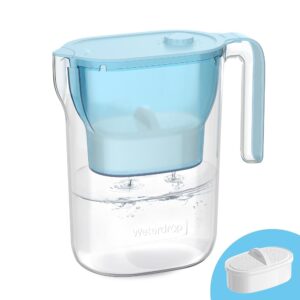 Waterdrop Water Filter Pitcher, 200-Gallon Long-Life, Countertop NSF Certified Water Purifier, Replaces 6,400 Plastic Water Bottles a Year, Reduces Chlorine, PFOA/PFOS, 7-Cup, Blue Waterdrop Water Filter Pitcher, 200-Gallon Long-Life, Countertop NSF Certified Water Purifier, Replaces 6,400 Plastic Water Bottles a Year, Reduces Chlorine, PFOA/PFOS, 7-Cup, Blue